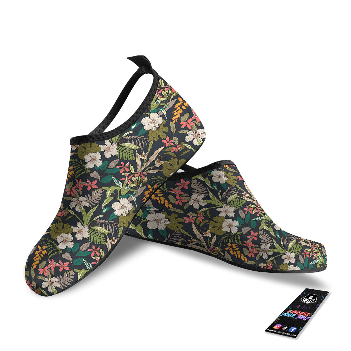 Tropical Hawaiian Aloha Print Pattern Water Shoes-grizzshop