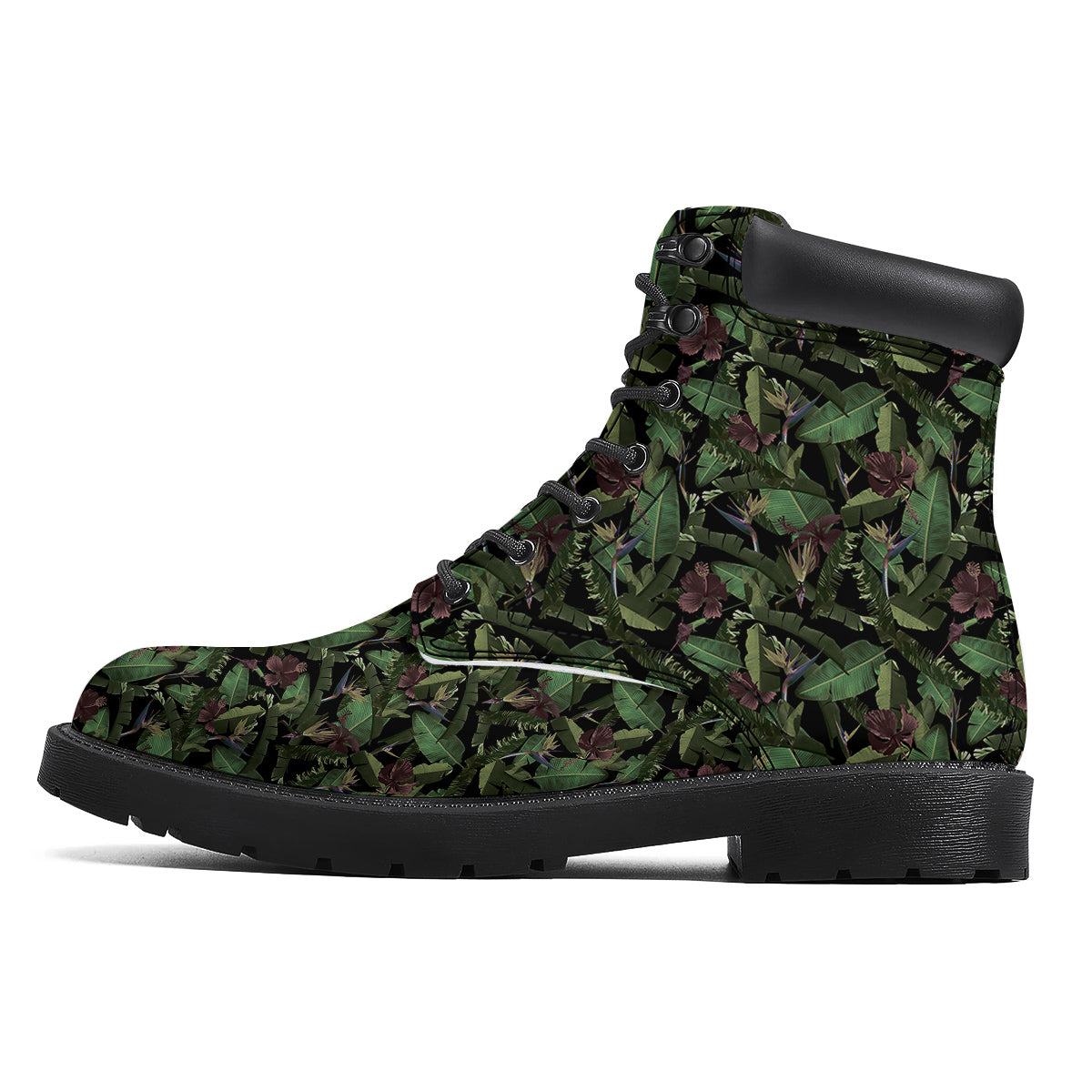 Tropical Hawaiian Dark Print Pattern Boots-grizzshop