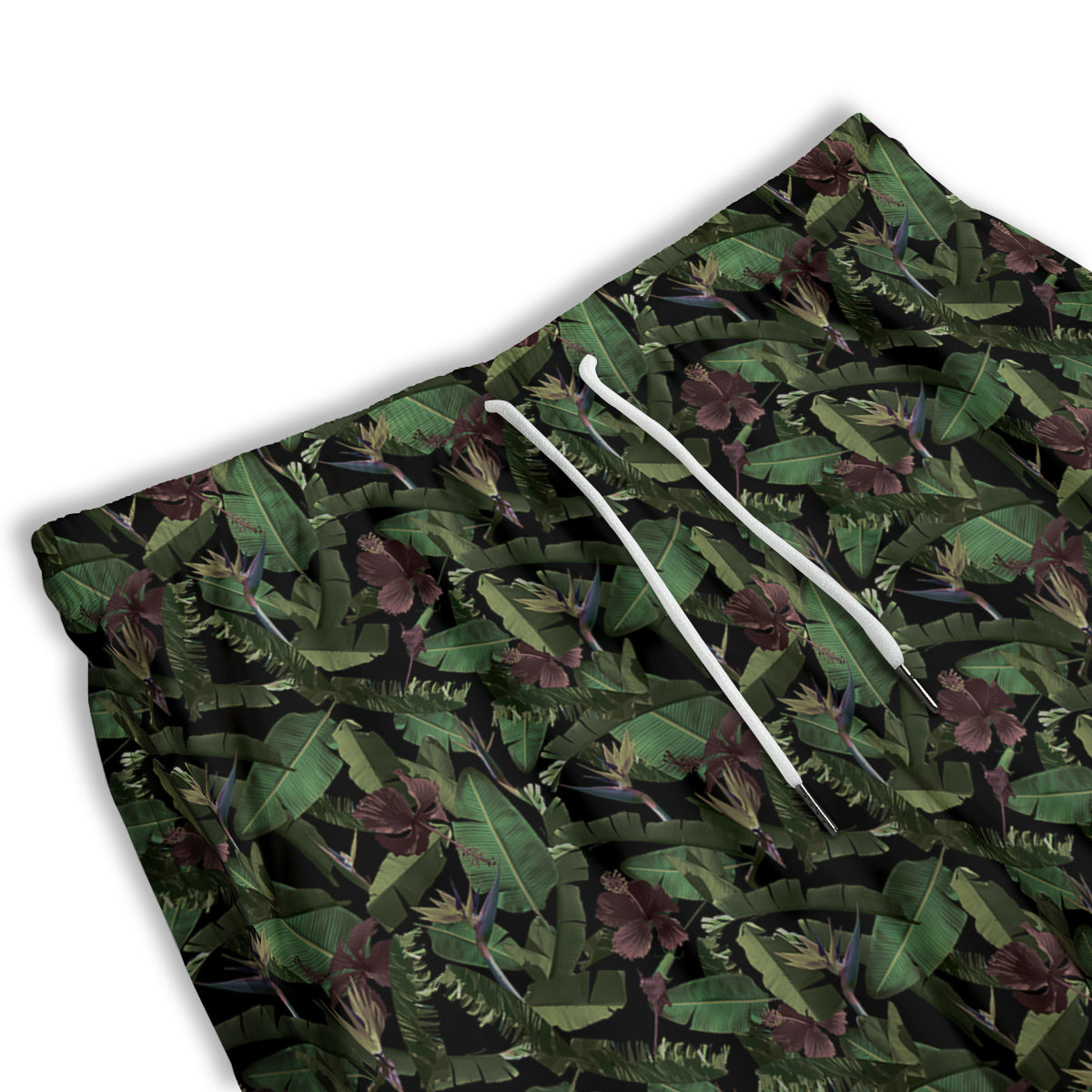 Tropical Hawaiian Dark Print Pattern Men's Athletic Shorts-grizzshop