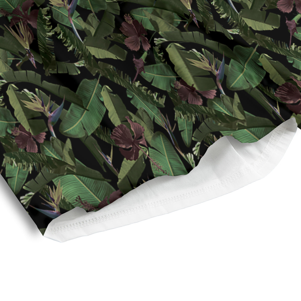 Tropical Hawaiian Dark Print Pattern Men's Athletic Shorts-grizzshop