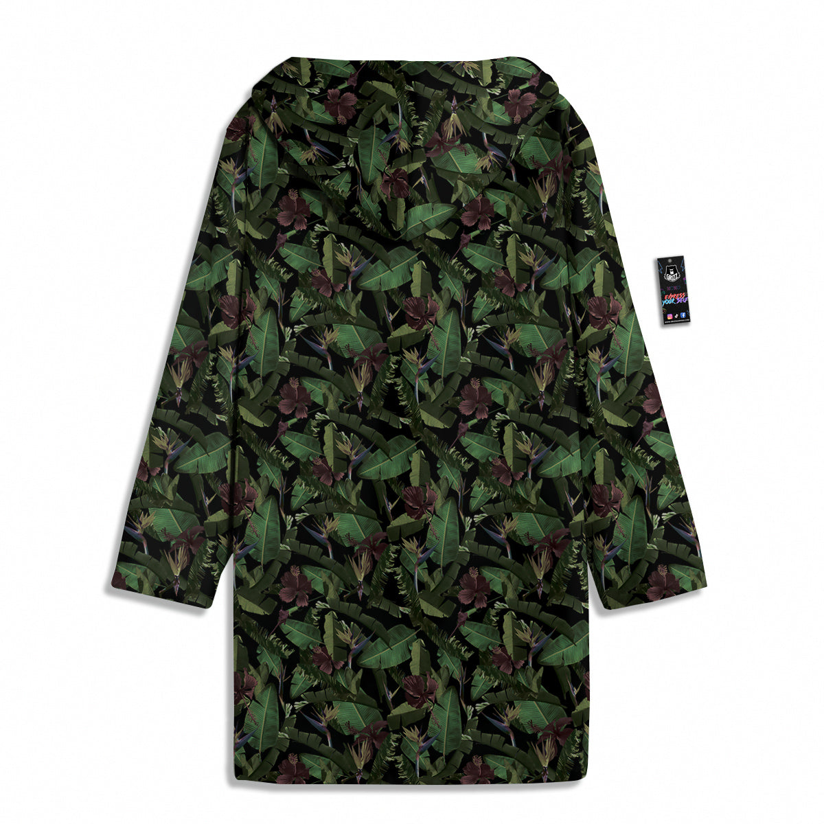 Tropical Hawaiian Dark Print Pattern Men's Windbreaker Jacket-grizzshop