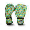 Tropical Hawaiian Hibiscus Pineapple Print Boxing Gloves-grizzshop