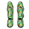 Tropical Hawaiian Hibiscus Pineapple Print Muay Thai Shin Guards-grizzshop