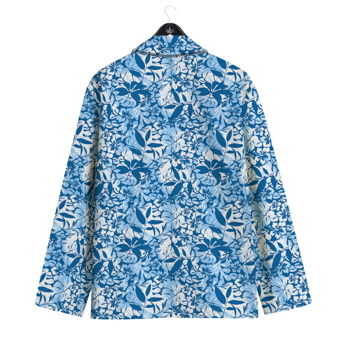 Tropical Hibiscus Blue Print Pattern Men's Sport Coat-grizzshop