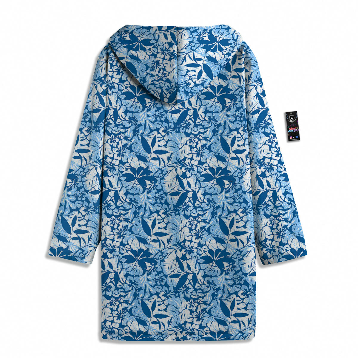 Tropical Hibiscus Blue Print Pattern Men's Windbreaker Jacket