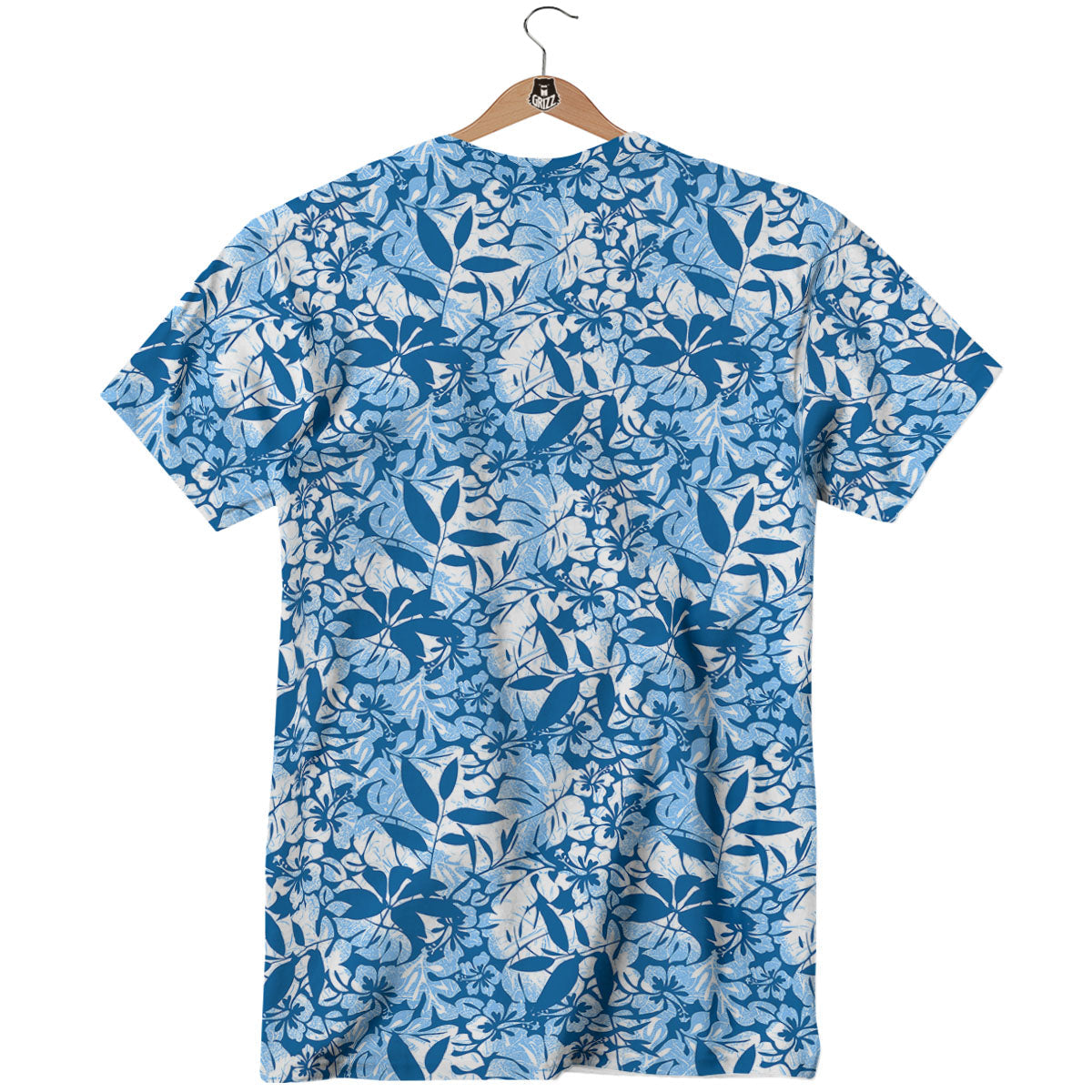 Tropical Hibiscus Blue Print Pattern T-Shirt-grizzshop