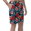 Tropical Hibiscus Flower Print Men's Shorts-grizzshop