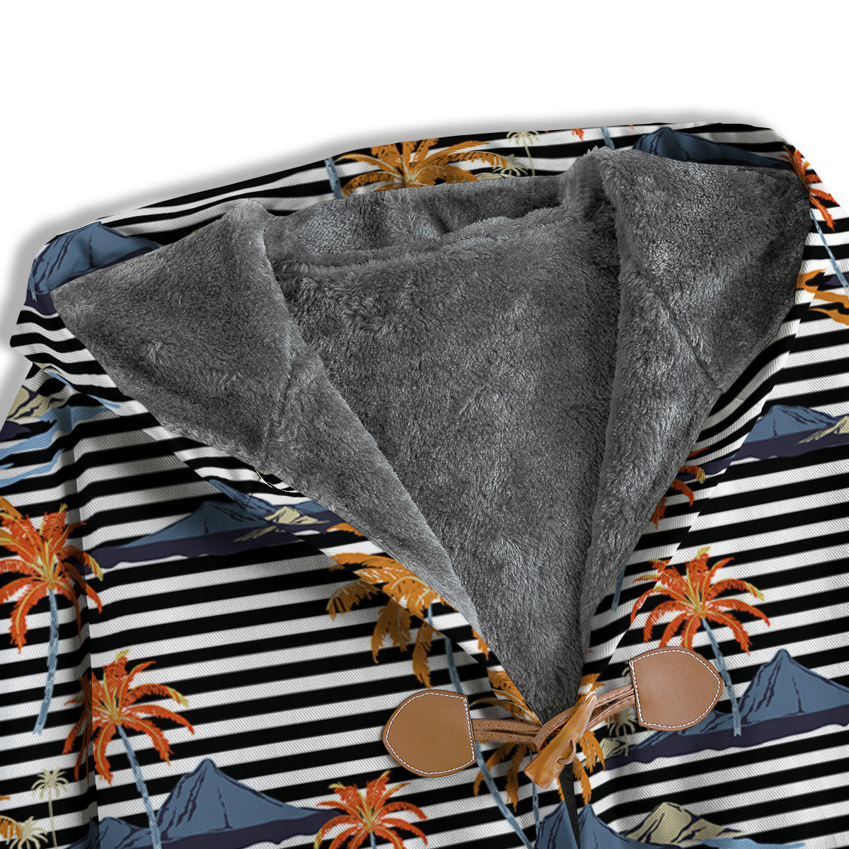 Tropical Island And Stripes Print Pattern Men's Windbreaker Jacket-grizzshop