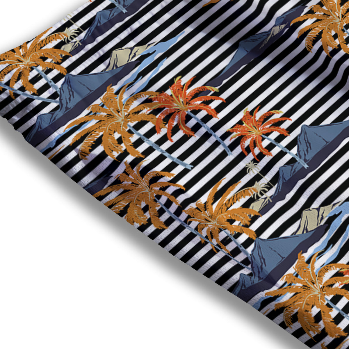 Volcano Erupt Print Mesh Shorts