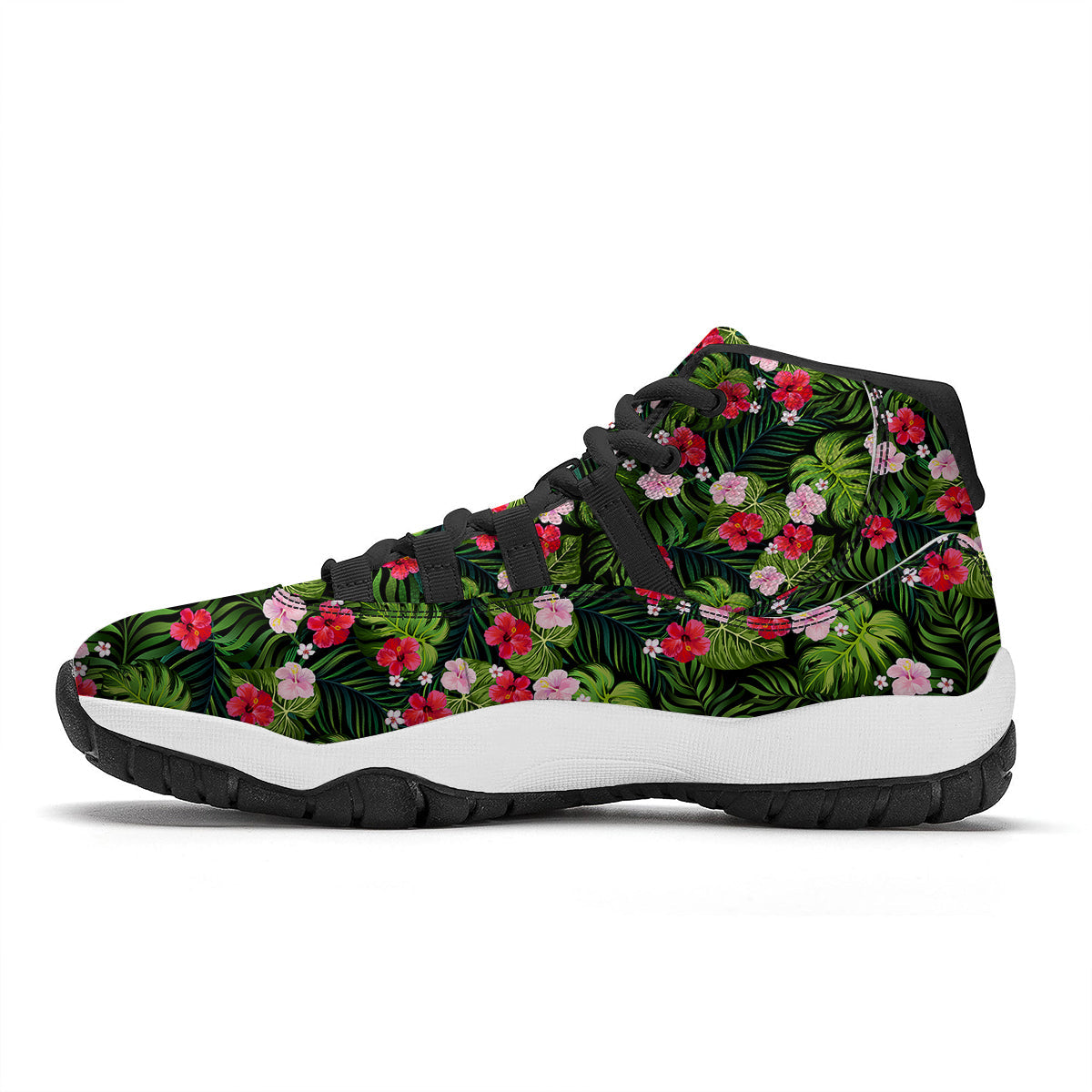 Tropical Jungle Palm Leave Black Bball Shoes-grizzshop