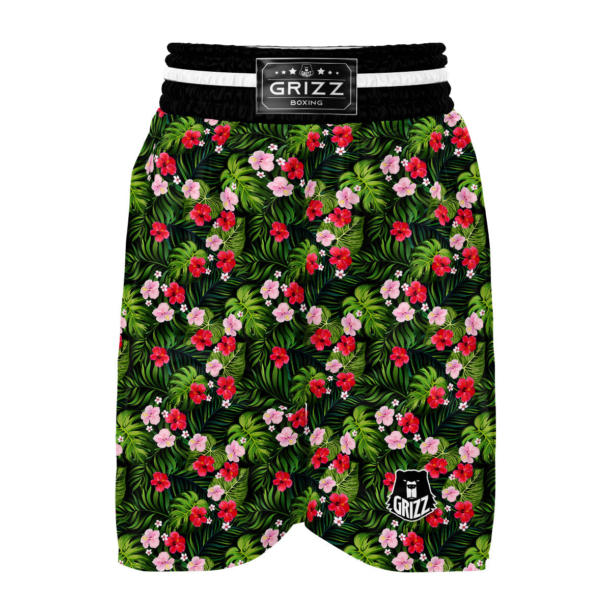 Tropical Jungle Palm Leave Boxing Shorts-grizzshop