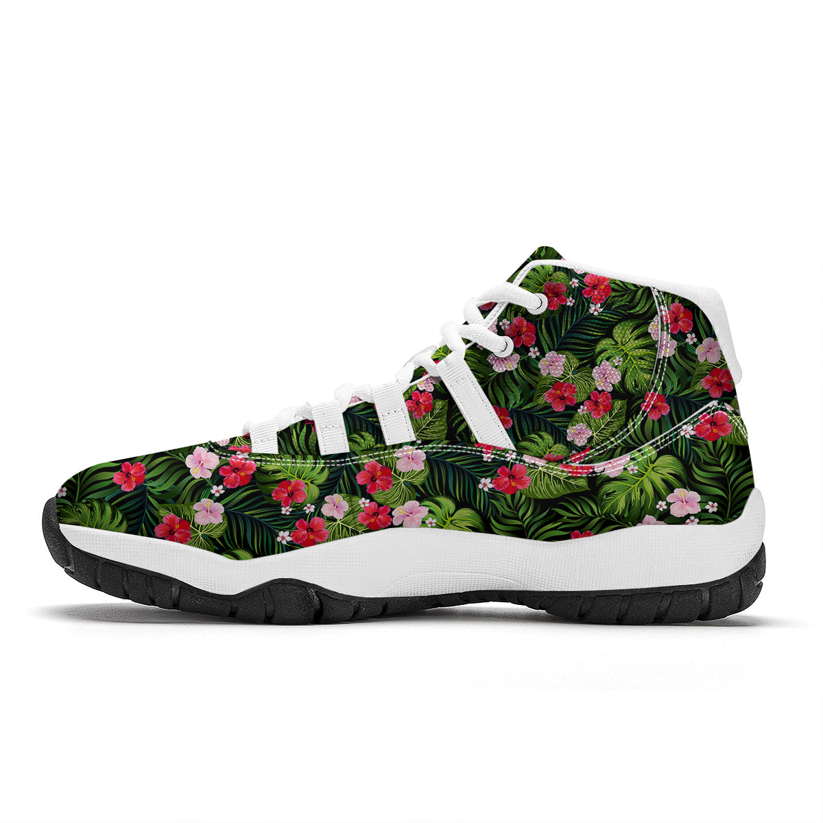 Tropical Jungle Palm Leave White Bball Shoes-grizzshop