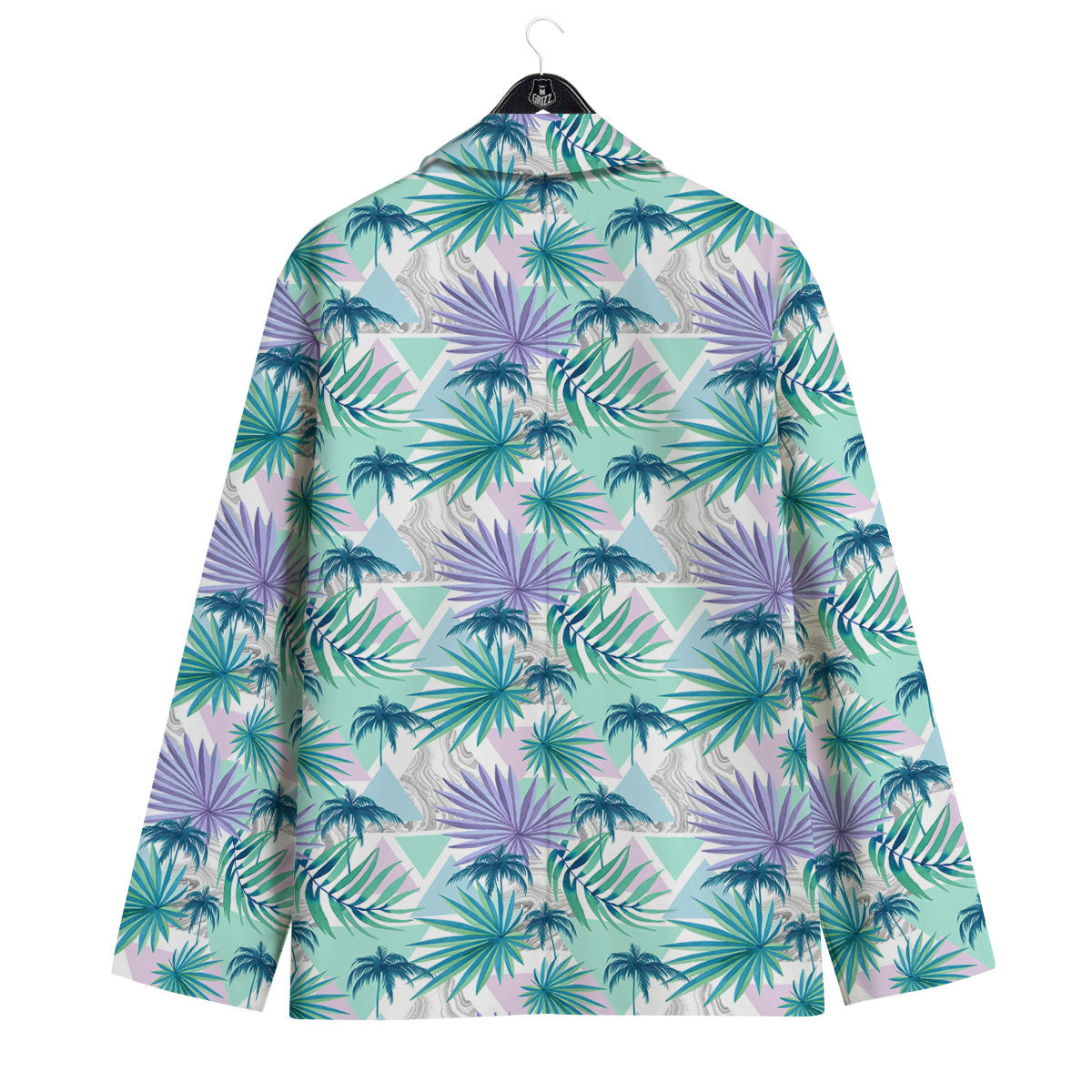 Tropical Leaf And Triangles Pastel Print Pattern Men's Sport Coat-grizzshop