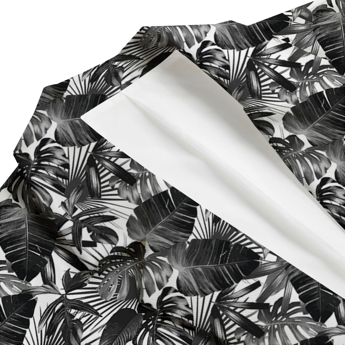 Tropical Leaf Black White Print Pattern Men's Blazer-grizzshop