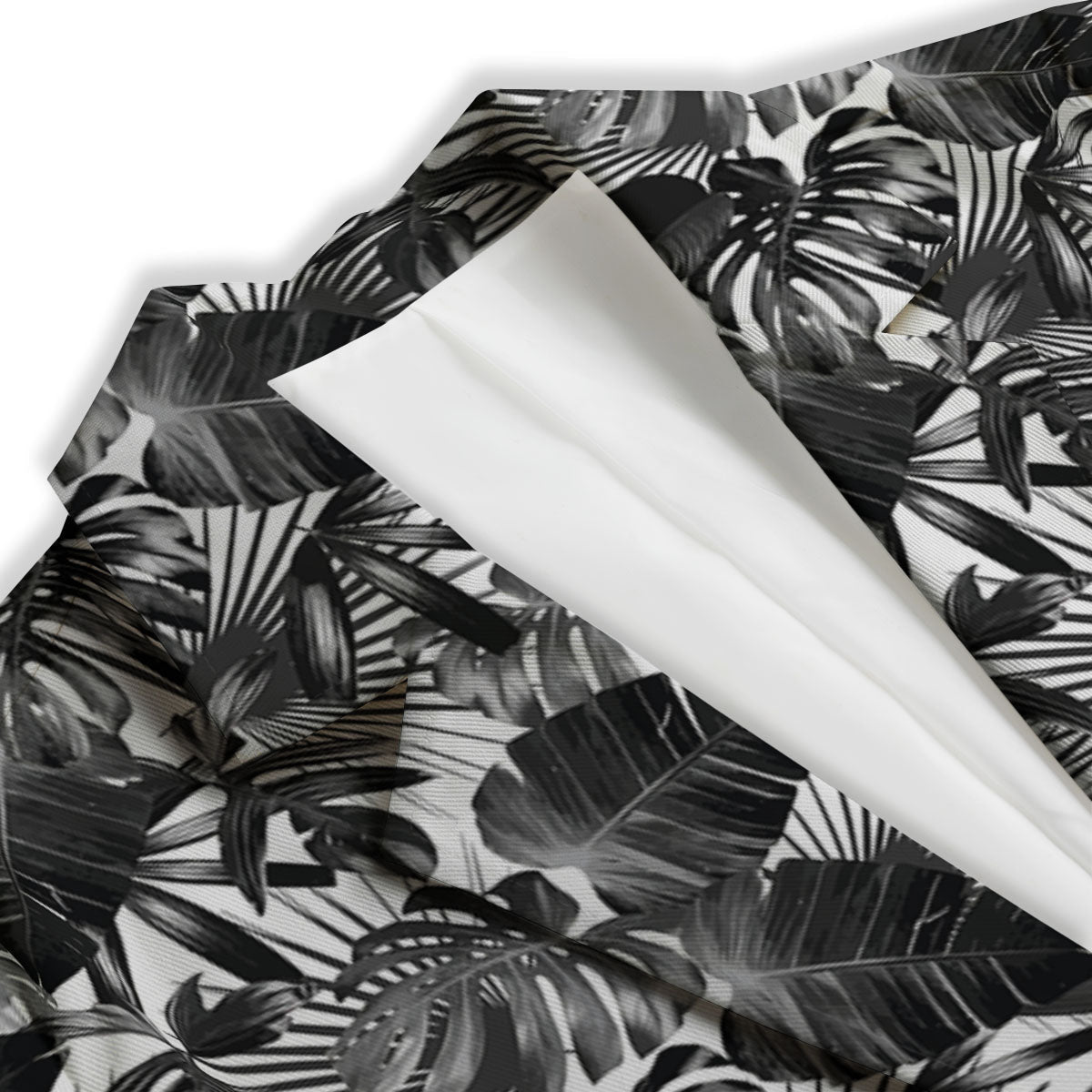 Tropical Leaf Black White Print Pattern Women's Blazer-grizzshop