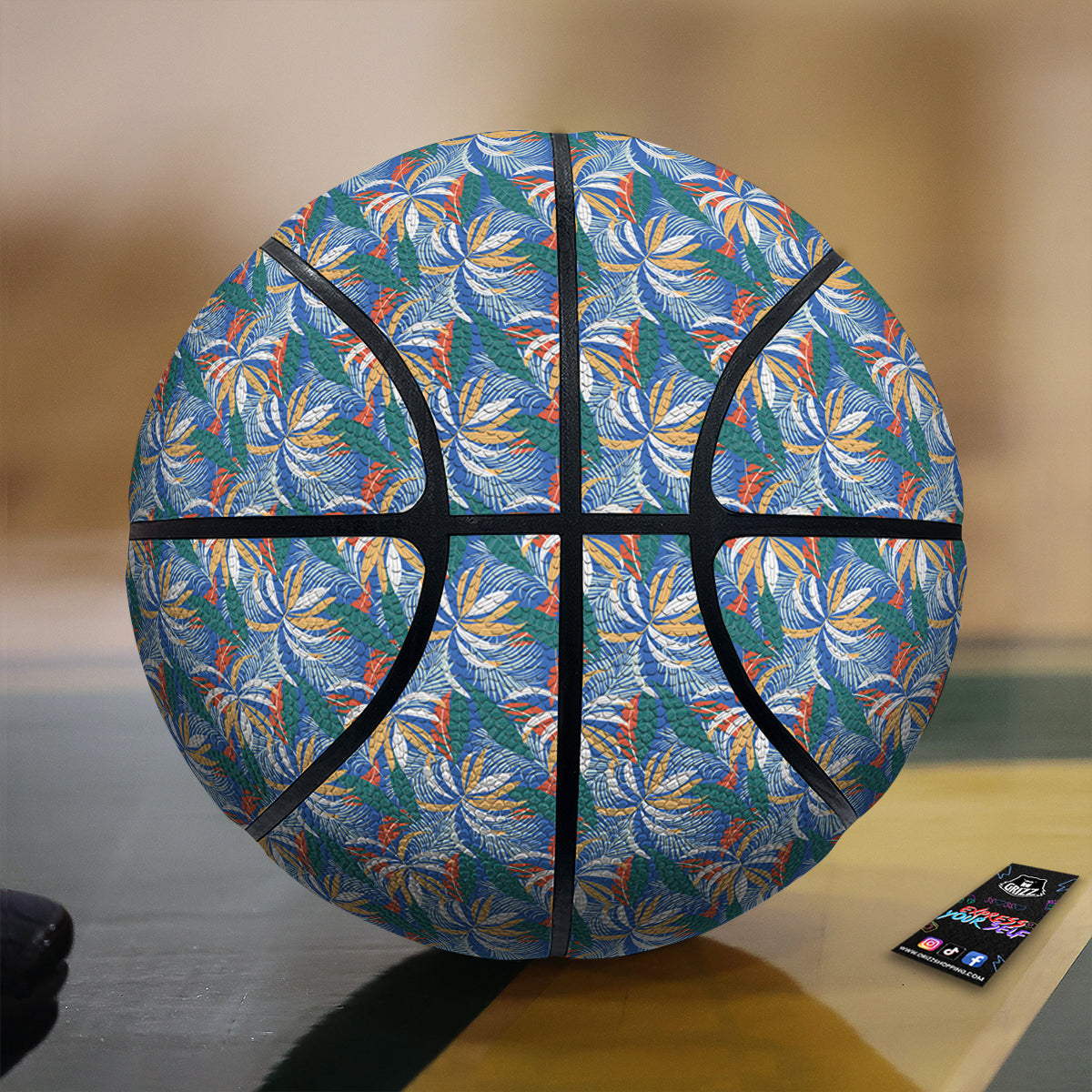 Tropical Leaf Colorful Print Pattern Basketball-grizzshop