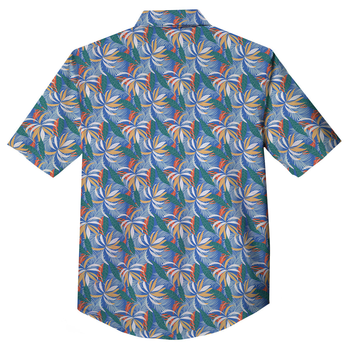 Tropical Leaf Colorful Print Pattern Button Up Shirt-grizzshop