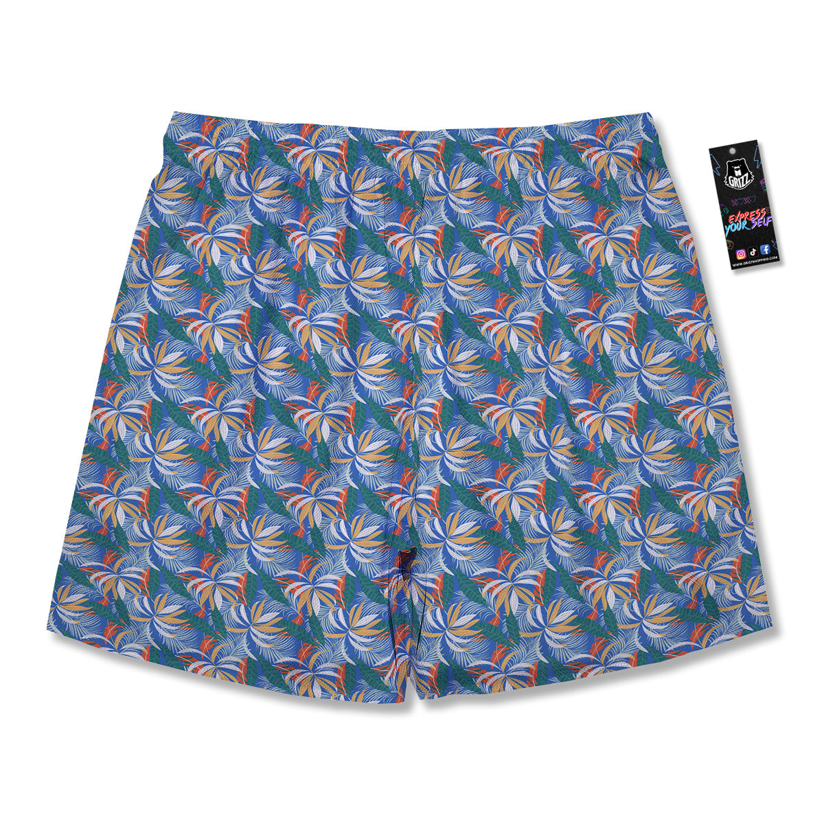Tropical Leaf Colorful Print Pattern Men's Running Shorts-grizzshop
