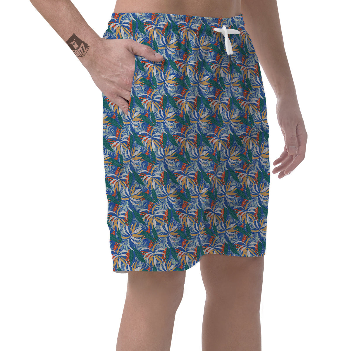 Tropical Leaf Colorful Print Pattern Men's Shorts-grizzshop
