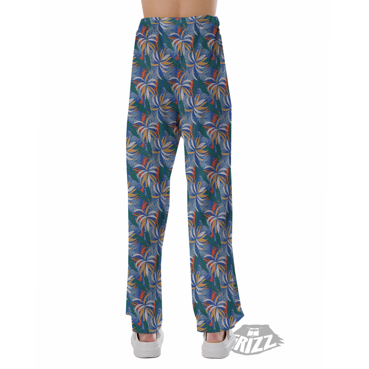 Tropical Leaf Colorful Print Pattern Pajama Pants-grizzshop