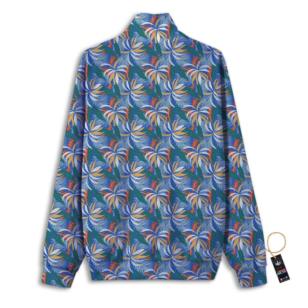 Tropical Leaf Colorful Print Pattern Track Jacket-grizzshop
