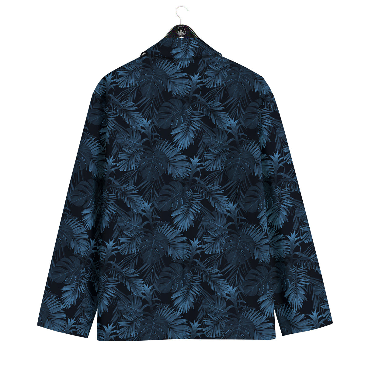 Tropical Leaf Dark Blue Print Pattern Men's Sport Coat-grizzshop