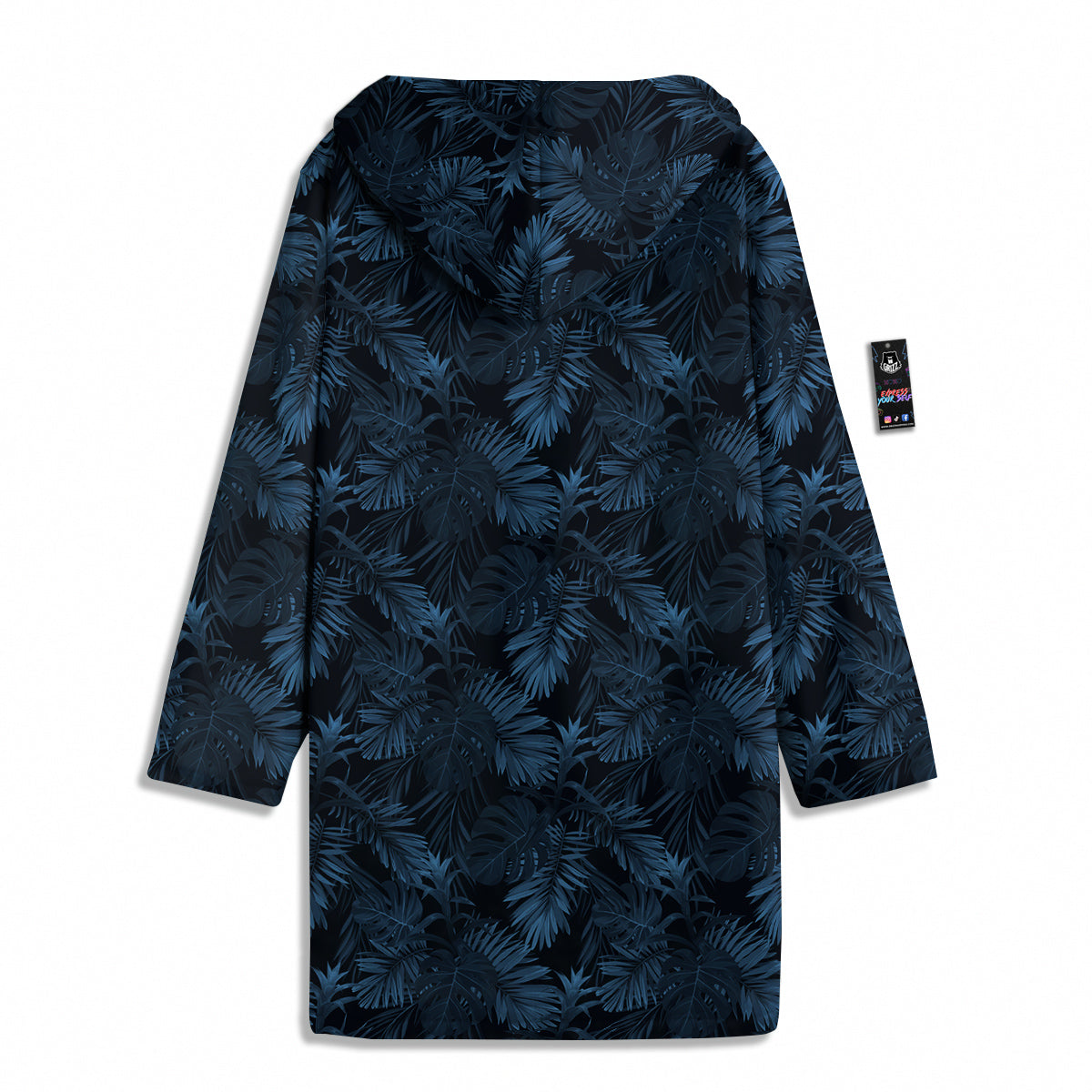 Tropical Leaf Dark Blue Print Pattern Men's Windbreaker Jacket-grizzshop