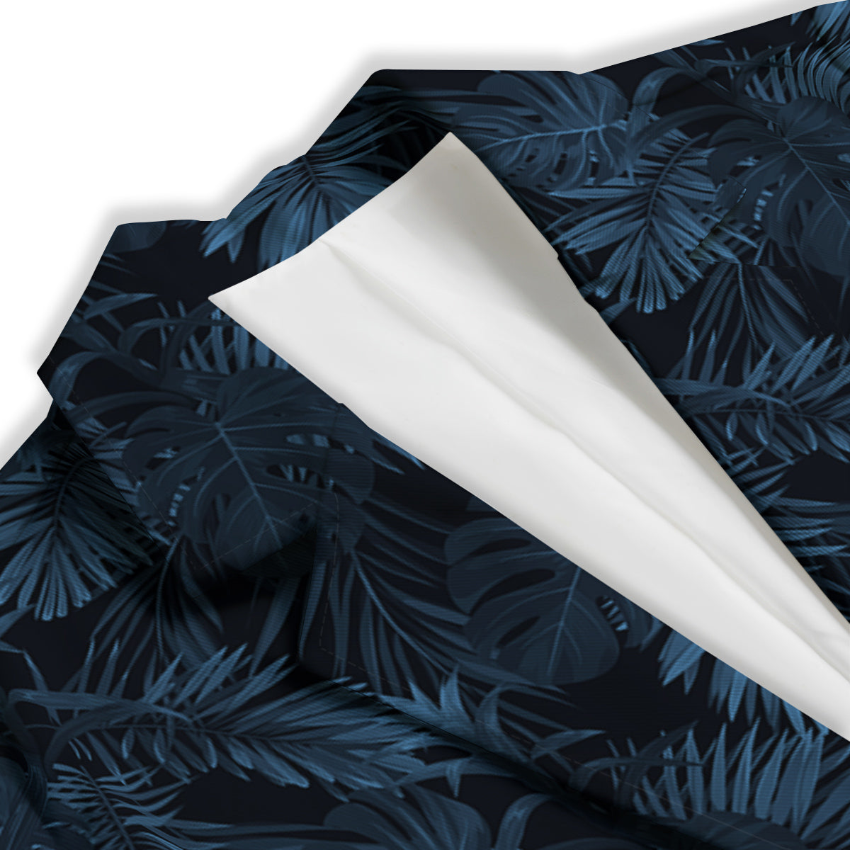 Tropical Leaf Dark Blue Print Pattern Women's Blazer-grizzshop