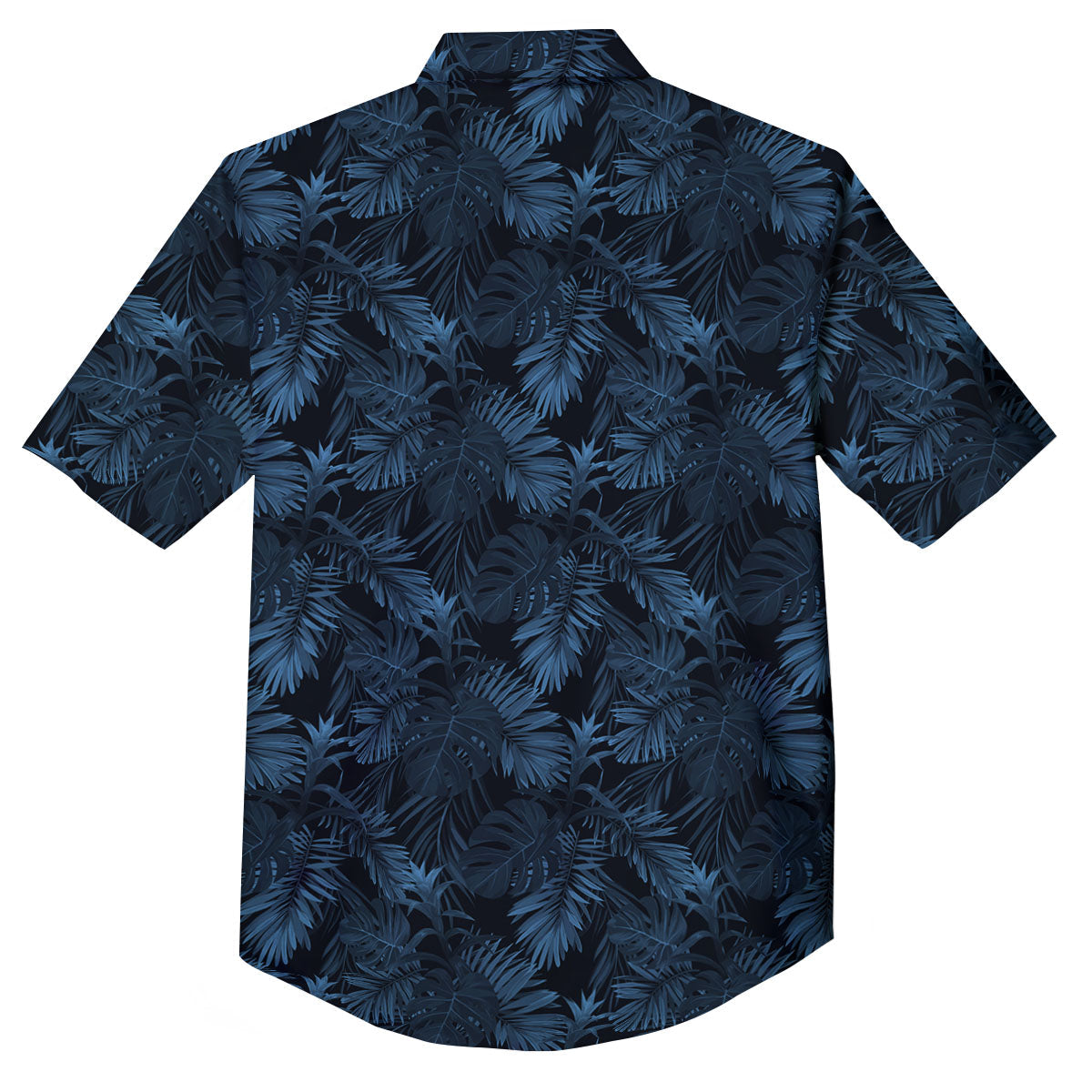 Tropical Leaf Dark Print Pattern Button Up Shirt-grizzshop