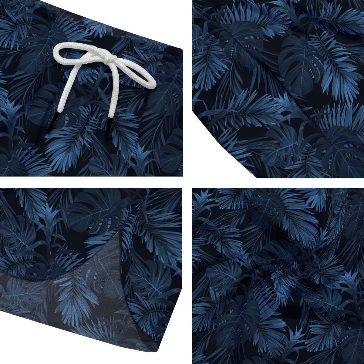 Tropical Leaf Dark Print Pattern Men's Running Shorts-grizzshop