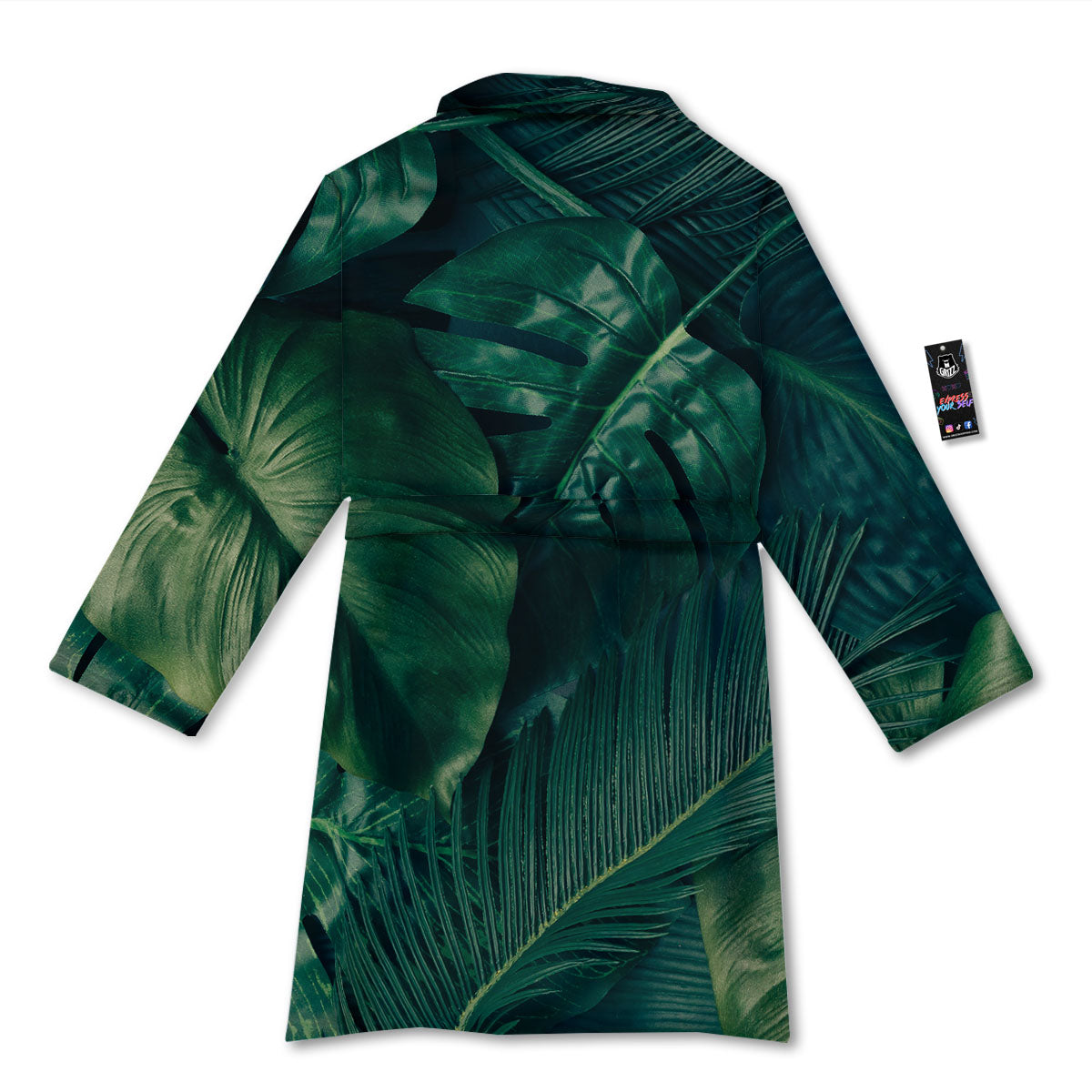 Tropical Leaf Natural Print Bathrobe-grizzshop