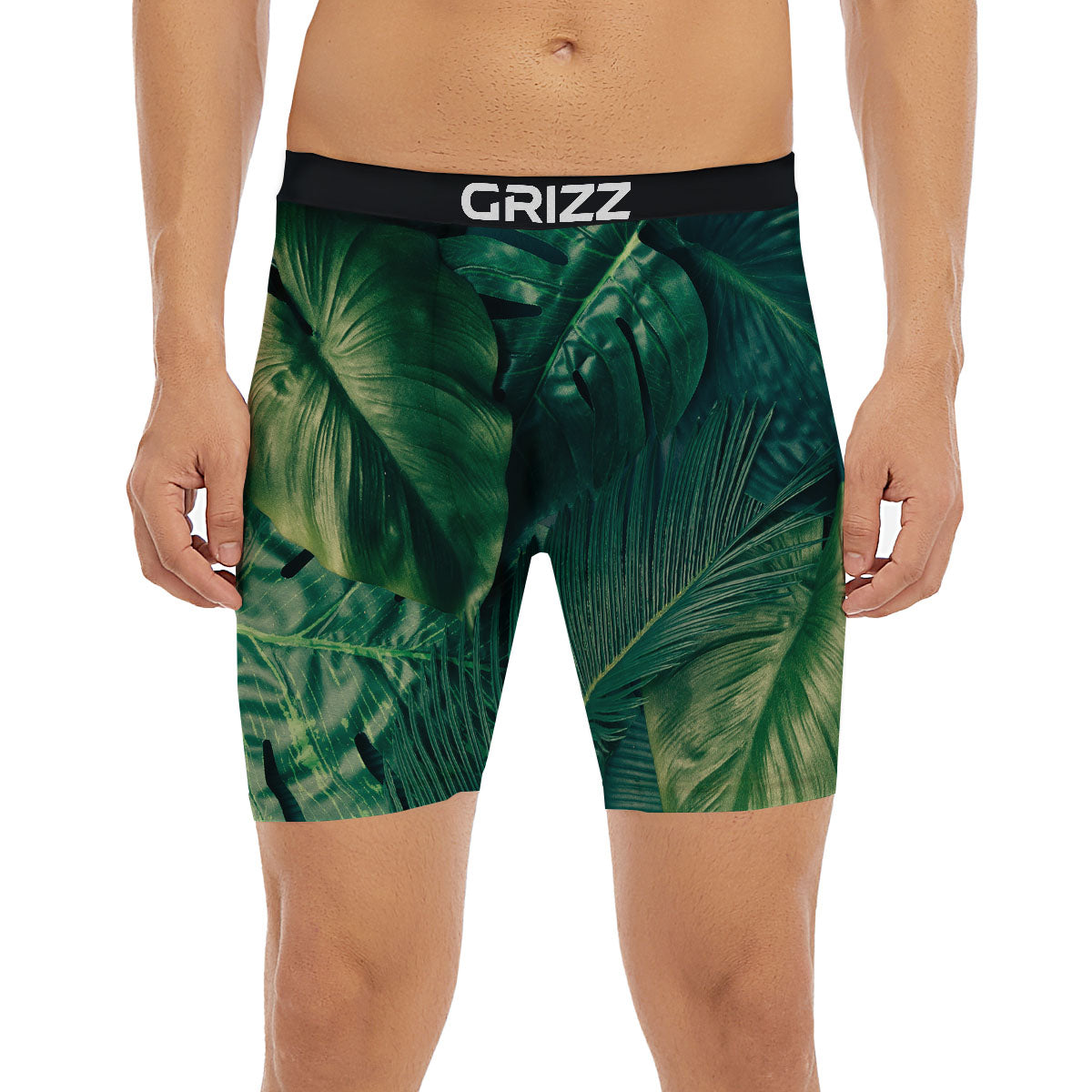 Tropical Leaf Natural Print Boxer Briefs-grizzshop