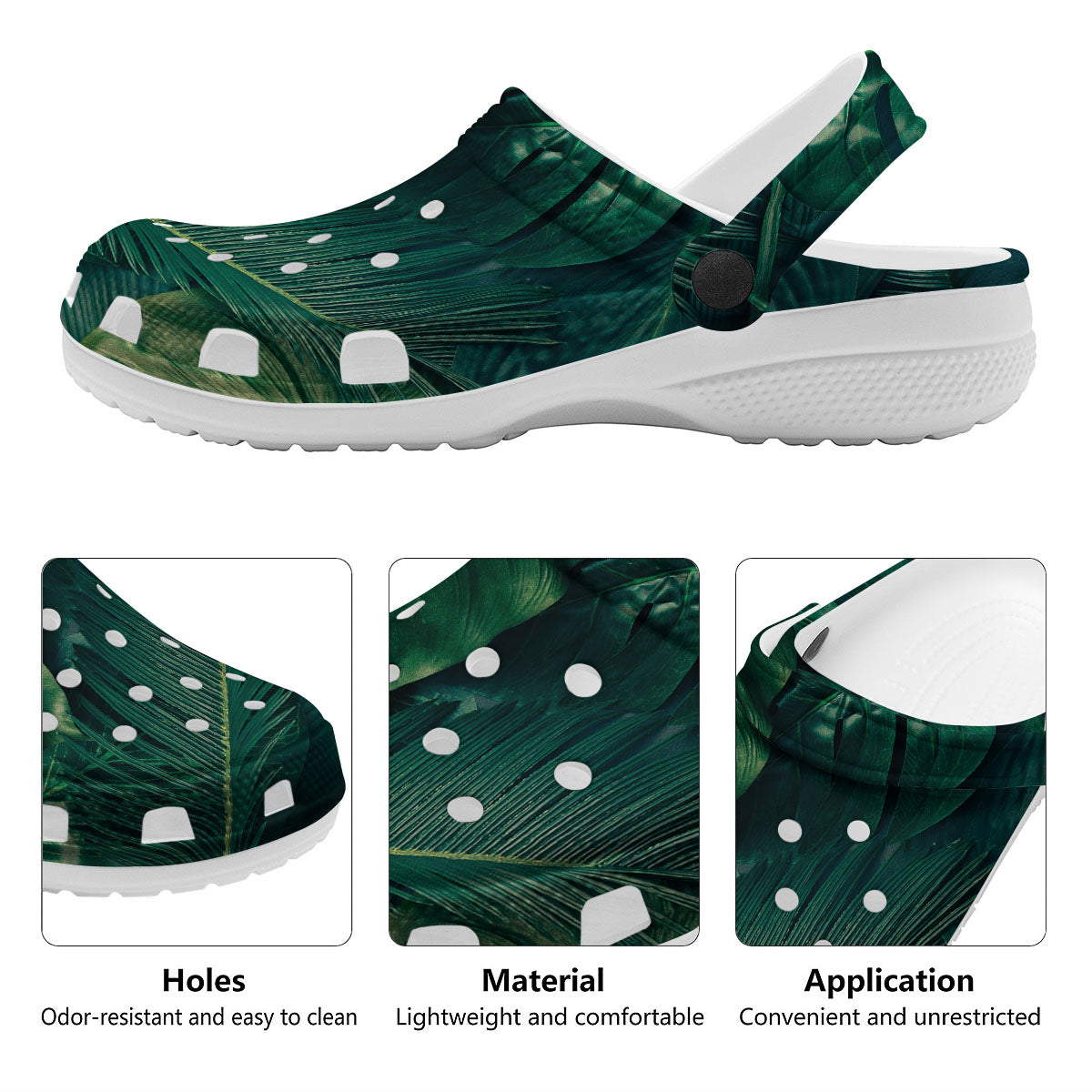 Tropical Leaf Natural Print Clog-grizzshop
