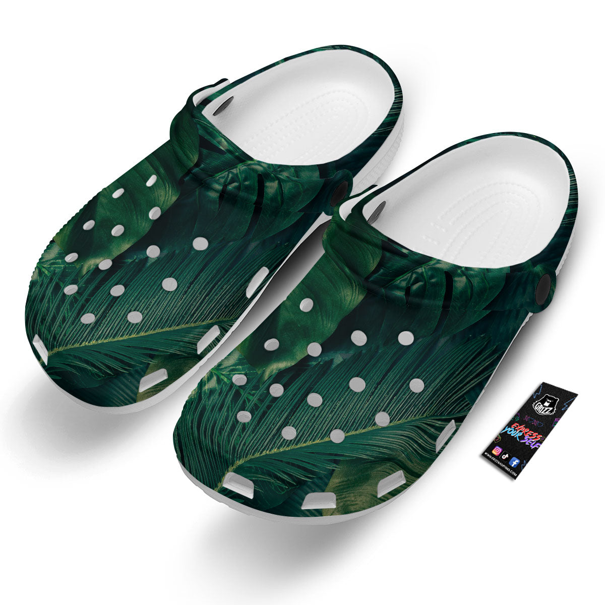 Tropical Leaf Natural Print Clog-grizzshop