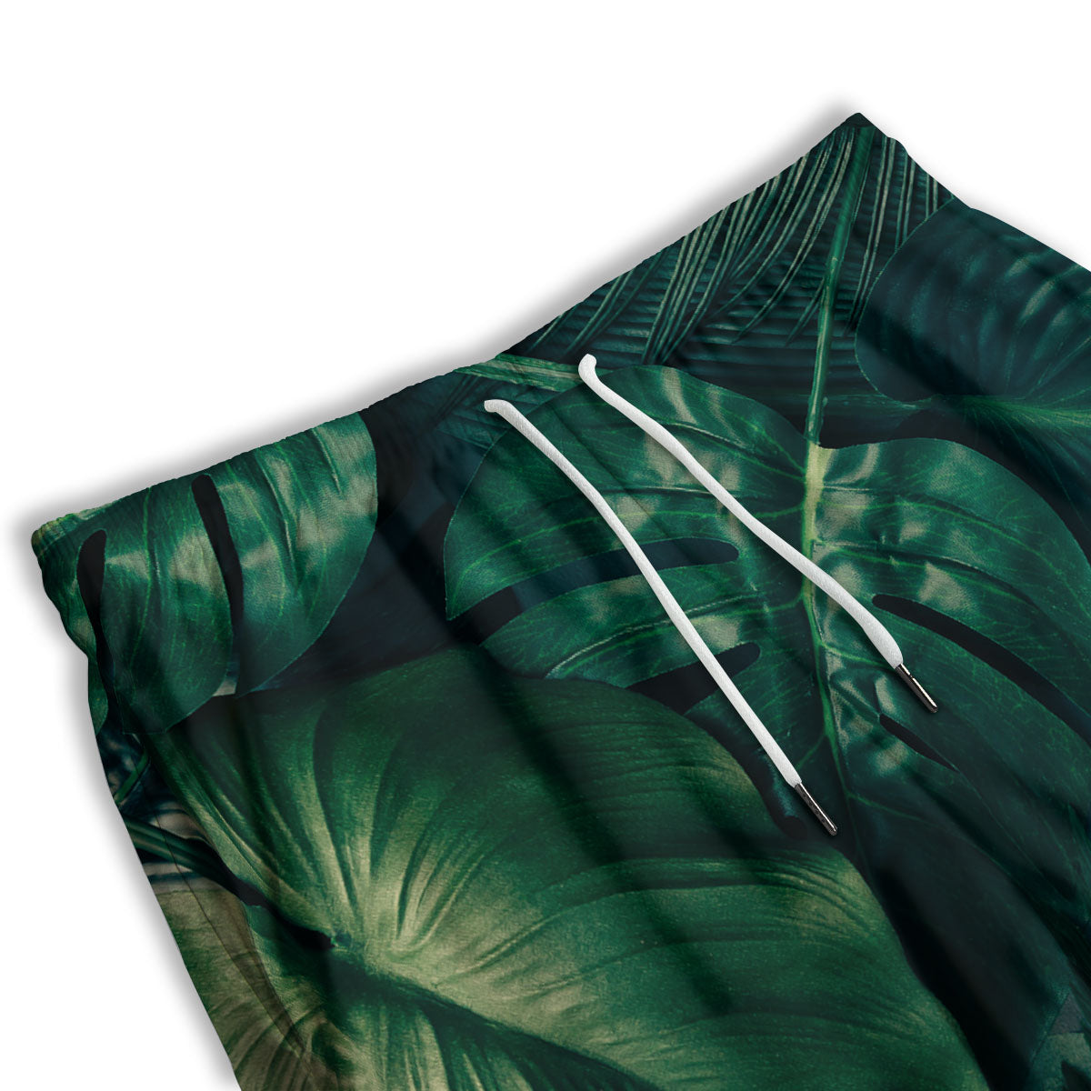 Tropical Leaf Natural Print Men's Athletic Shorts