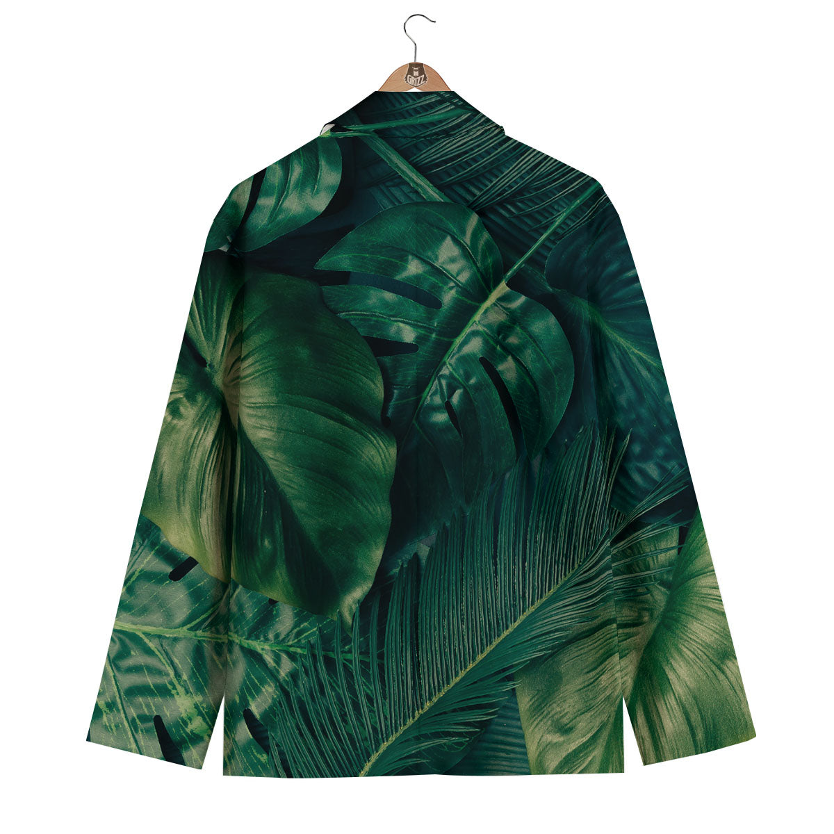 Tropical Leaf Natural Print Men's Blazer-grizzshop