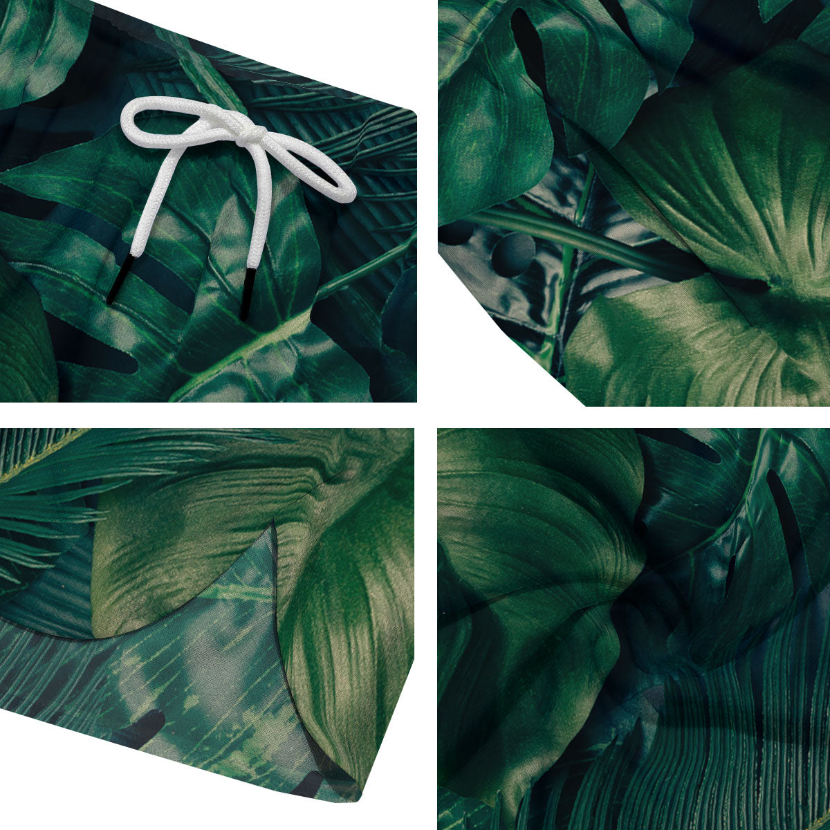 Tropical Leaf Natural Print Men's Running Shorts-grizzshop