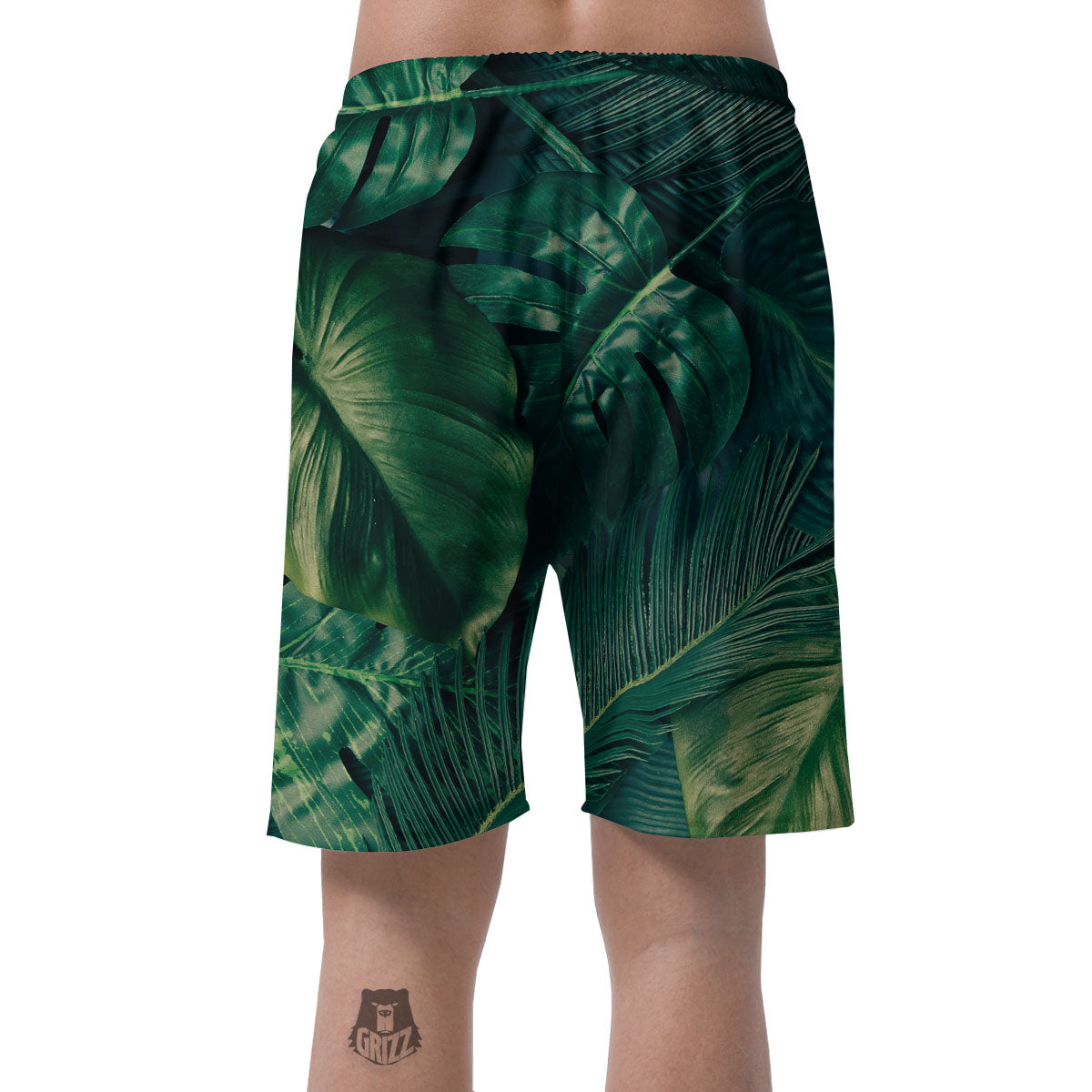 Tropical Leaf Natural Print Men's Shorts-grizzshop