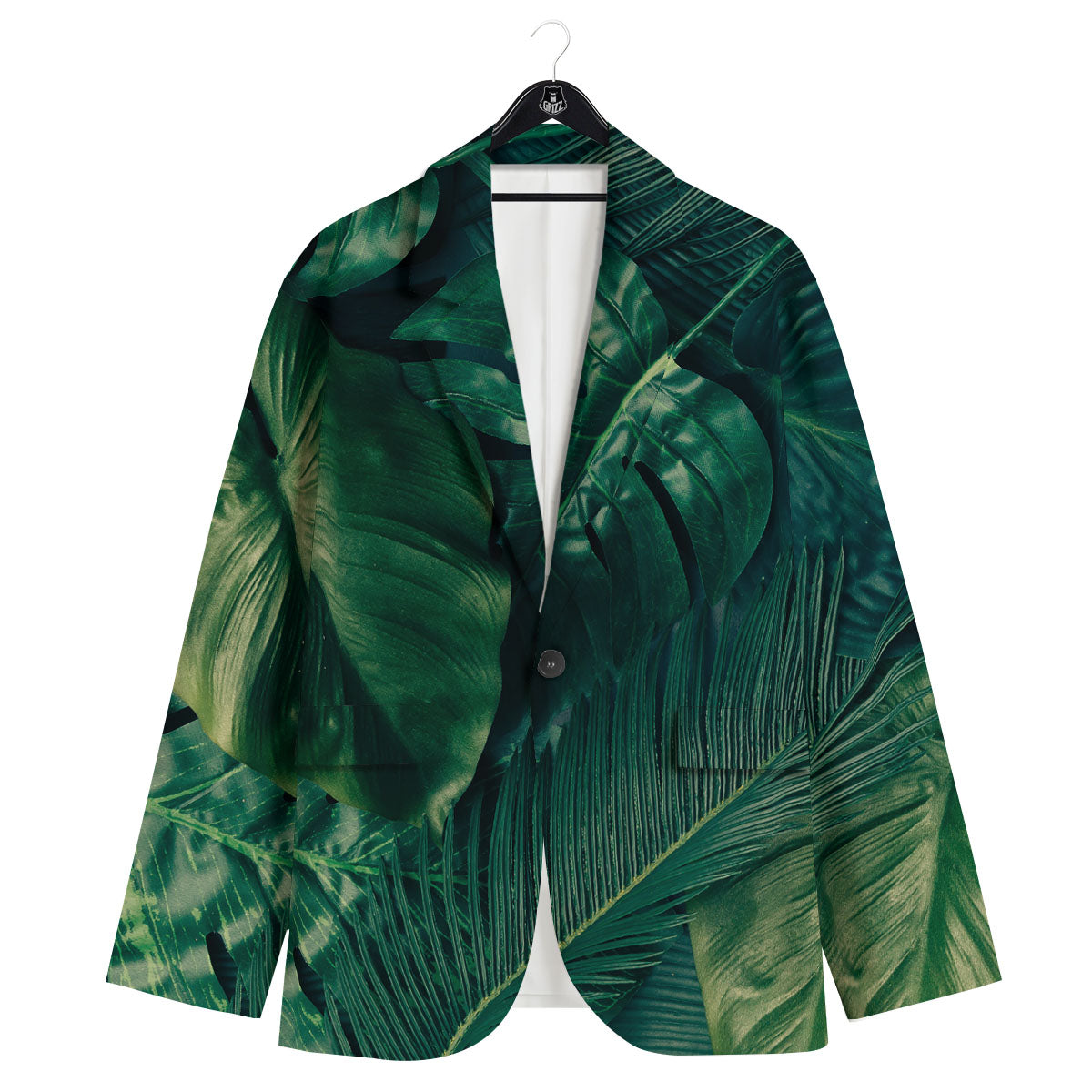 Tropical Leaf Natural Print Men's Sport Coat-grizzshop