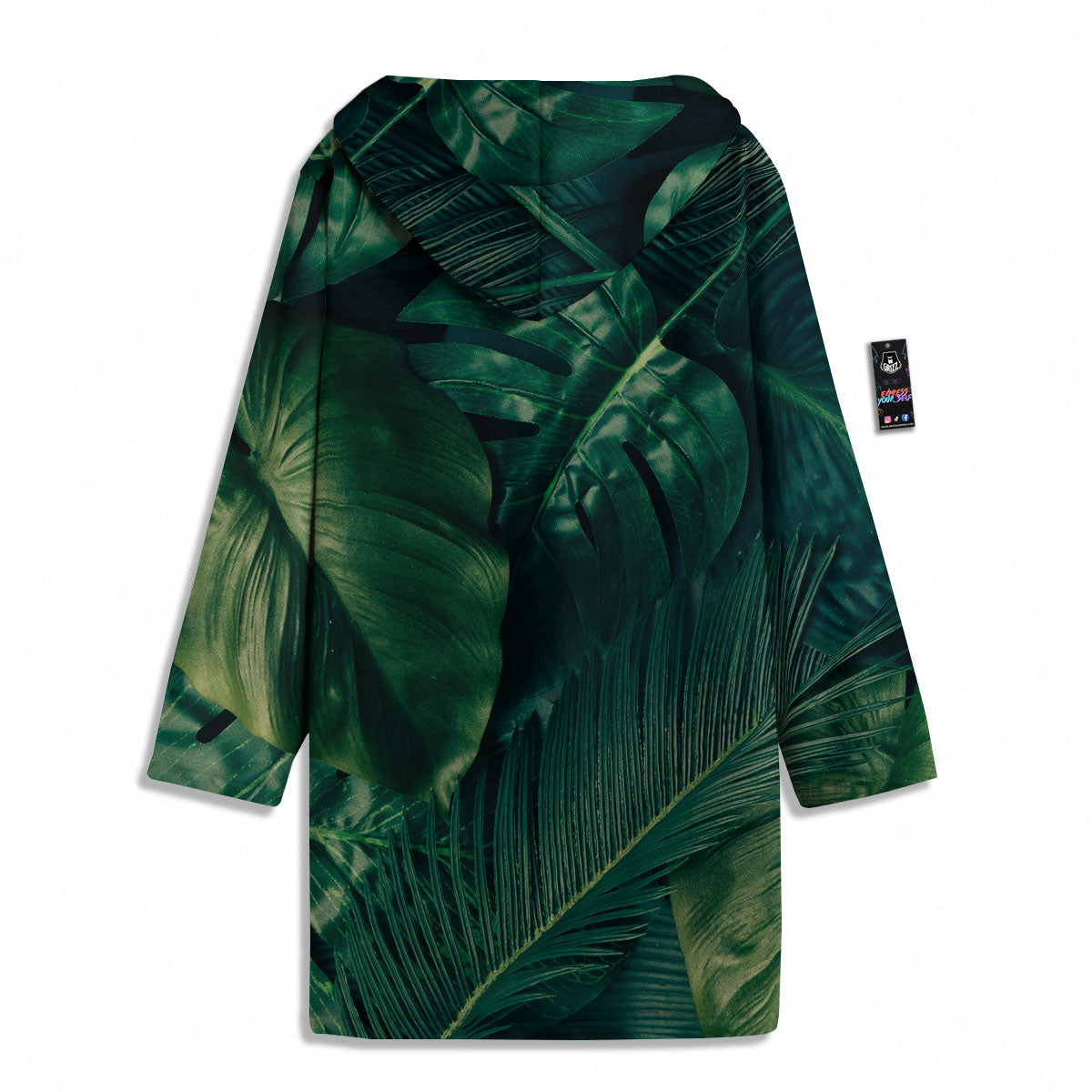 Tropical Leaf Natural Print Men's Windbreaker Jacket-grizzshop