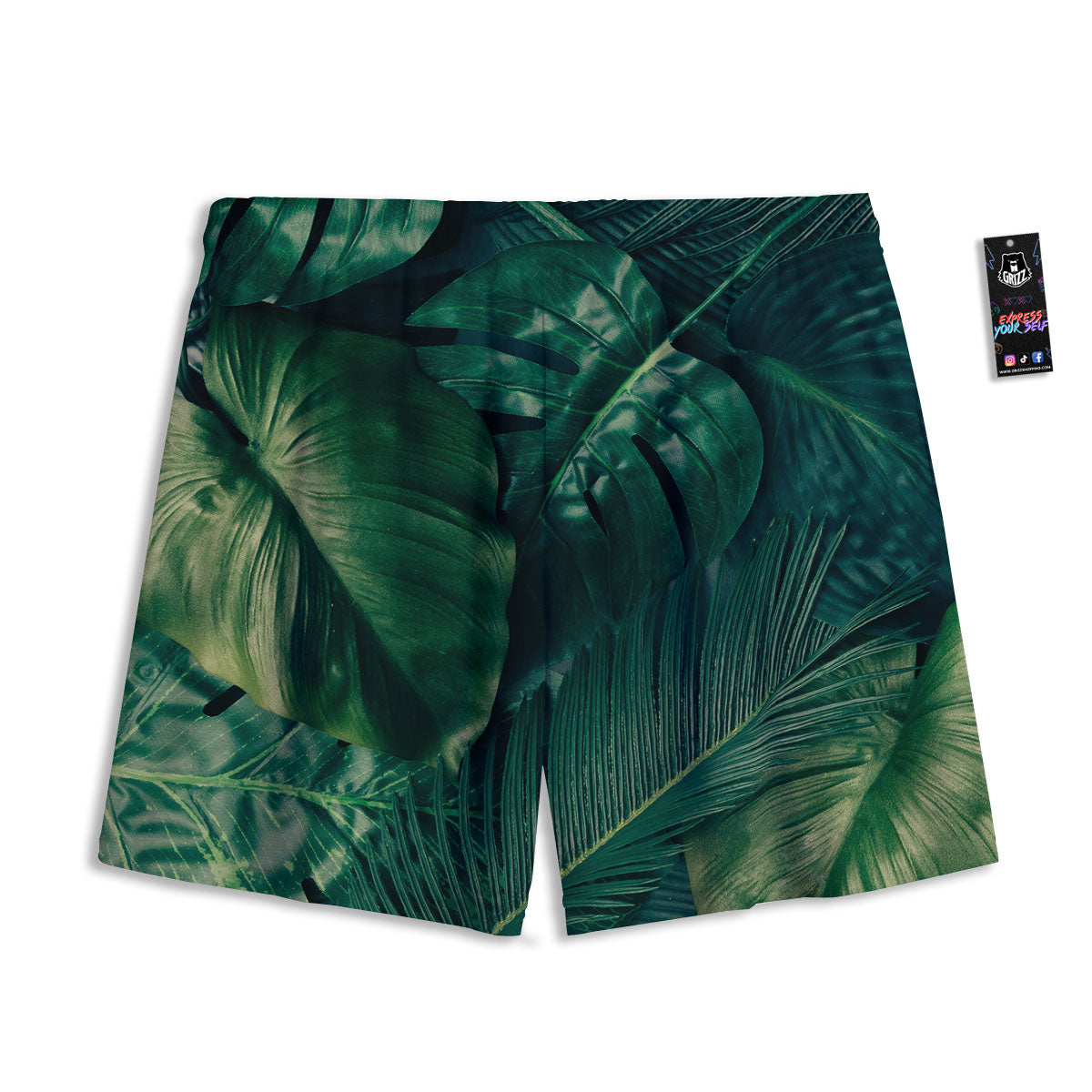 Tropical Leaf Natural Print Mesh Shorts