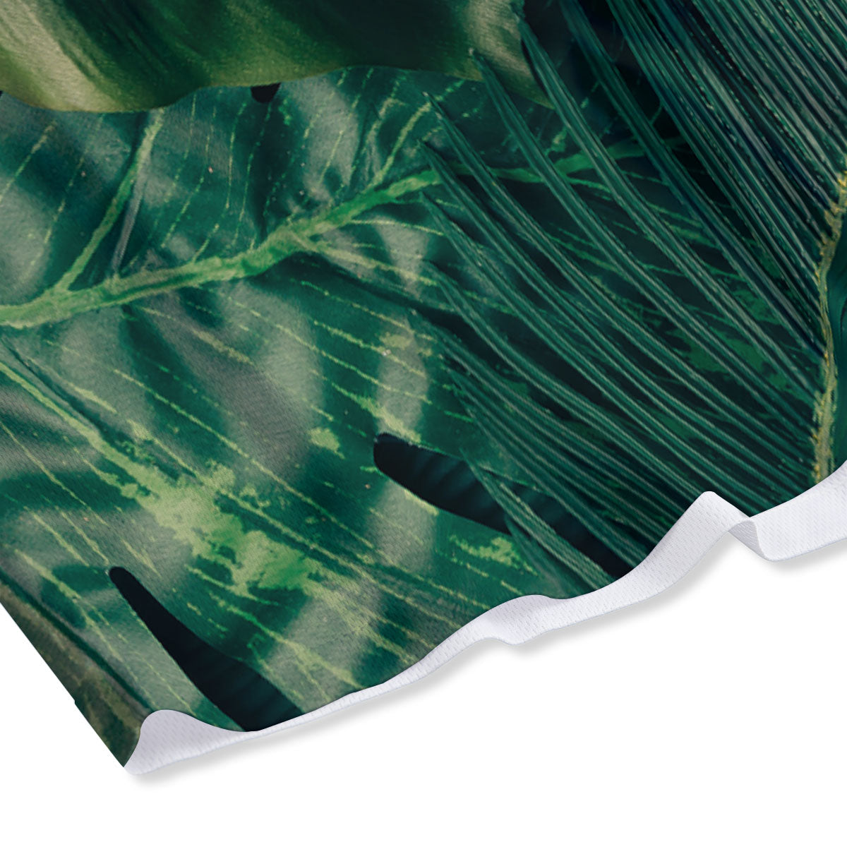 Tropical Leaf Natural Print Mesh Shorts