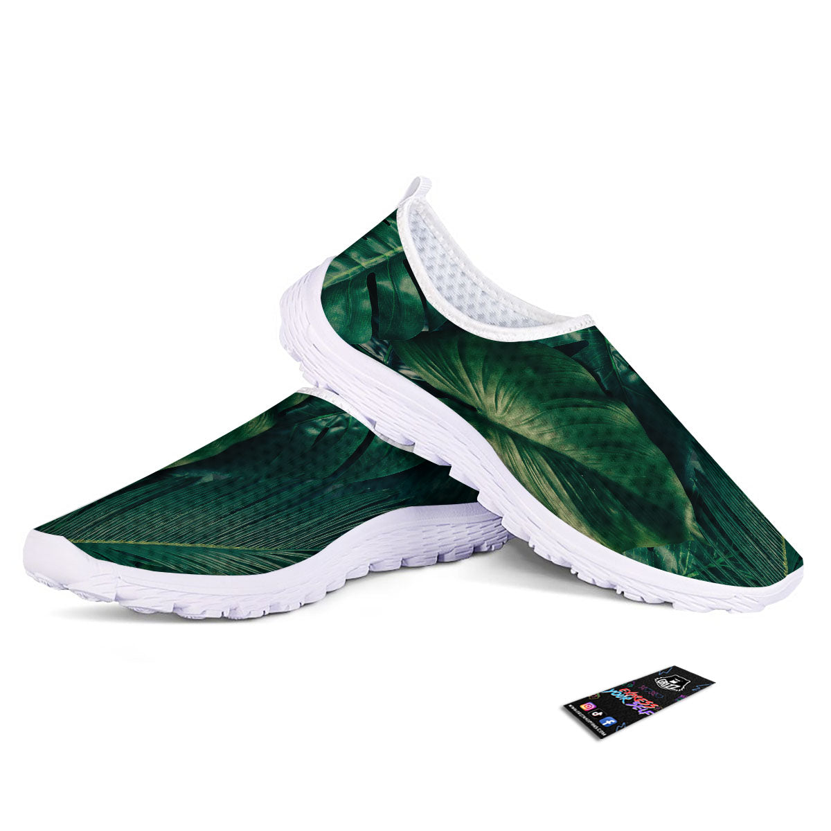 Tropical Leaf Natural Print Nurse Shoes-grizzshop