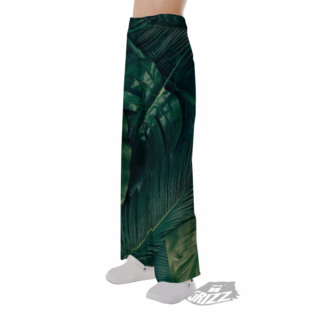 Tropical Leaf Natural Print Pajama Pants-grizzshop