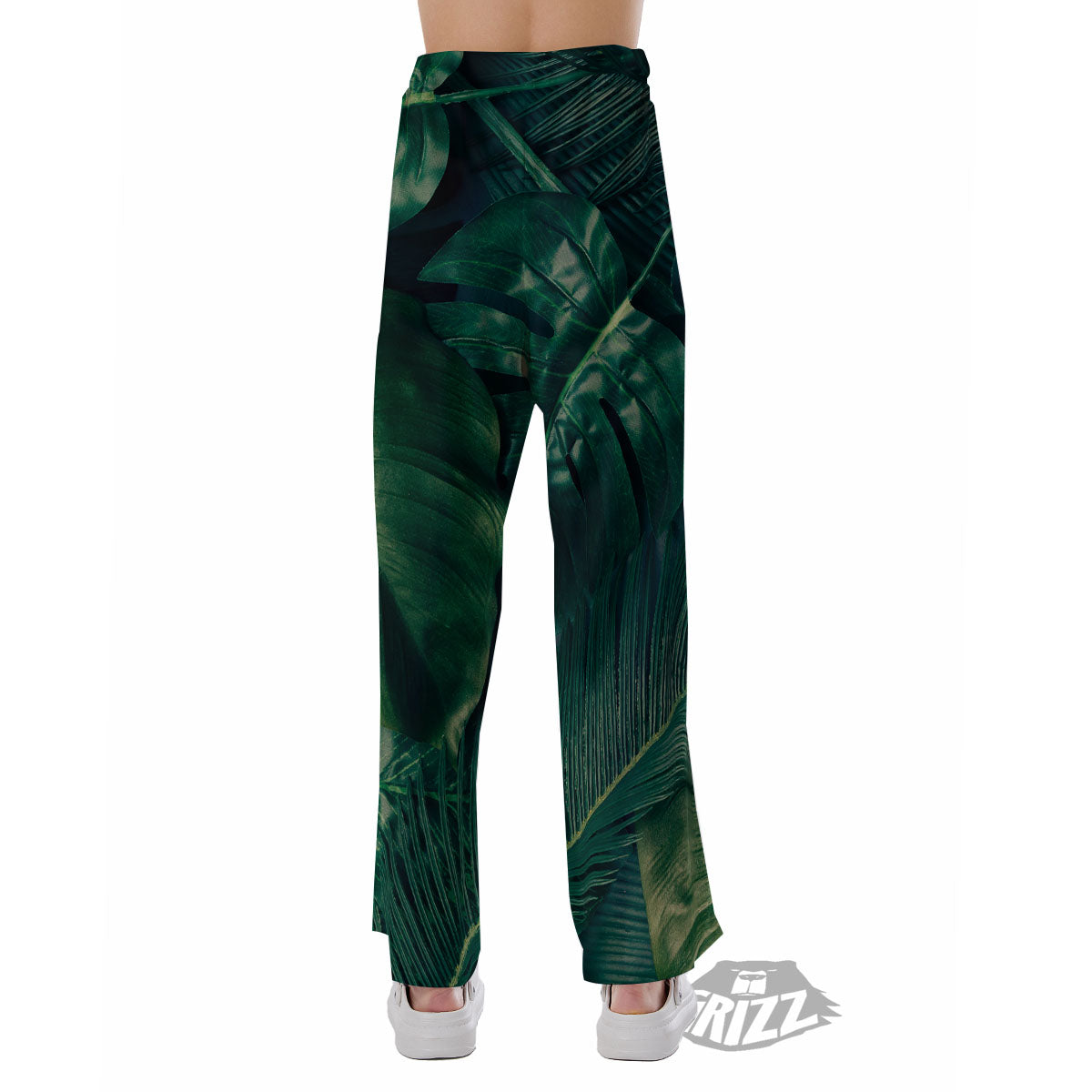 Tropical Leaf Natural Print Pajama Pants-grizzshop