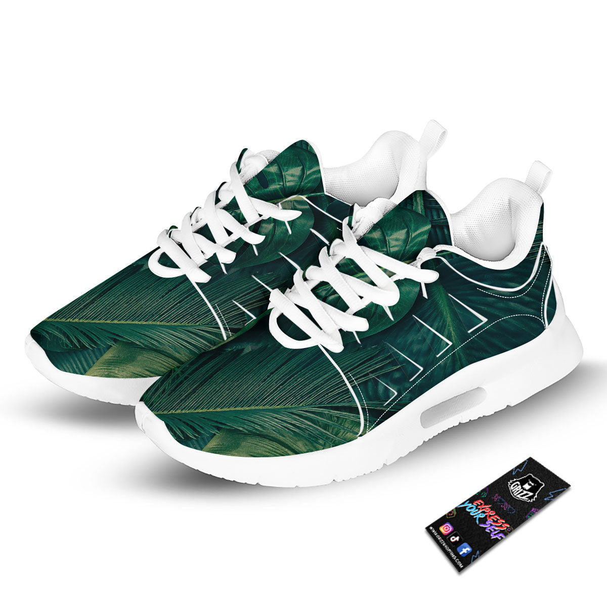Tropical Leaf Natural Print Tennis Shoes-grizzshop