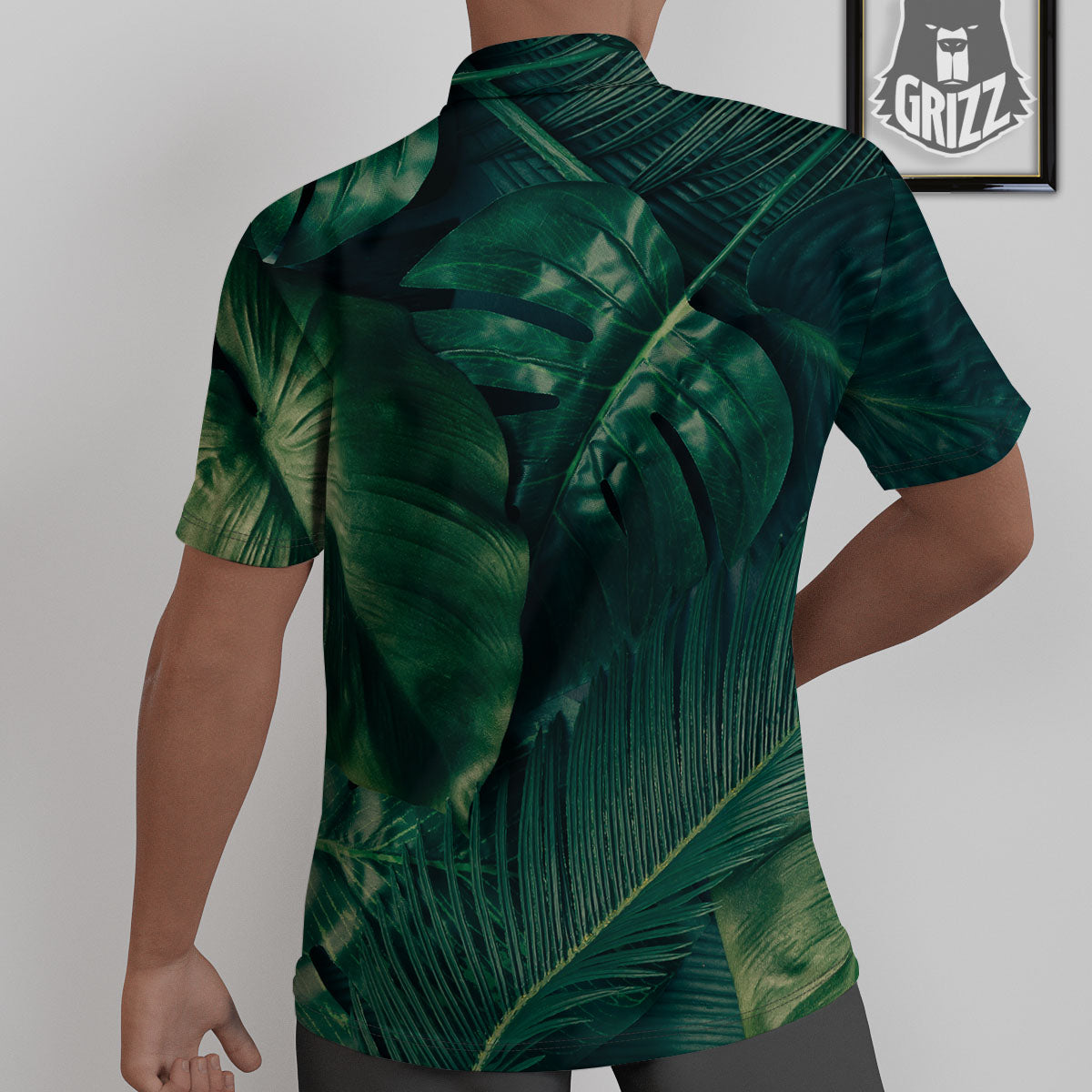 Tropical Leaf Natural Print Untucked Shirts-grizzshop
