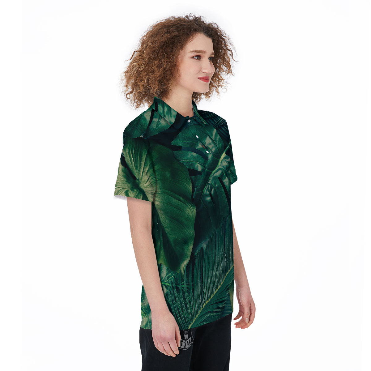 Tropical Leaf Natural Print Women's Golf Shirts-grizzshop