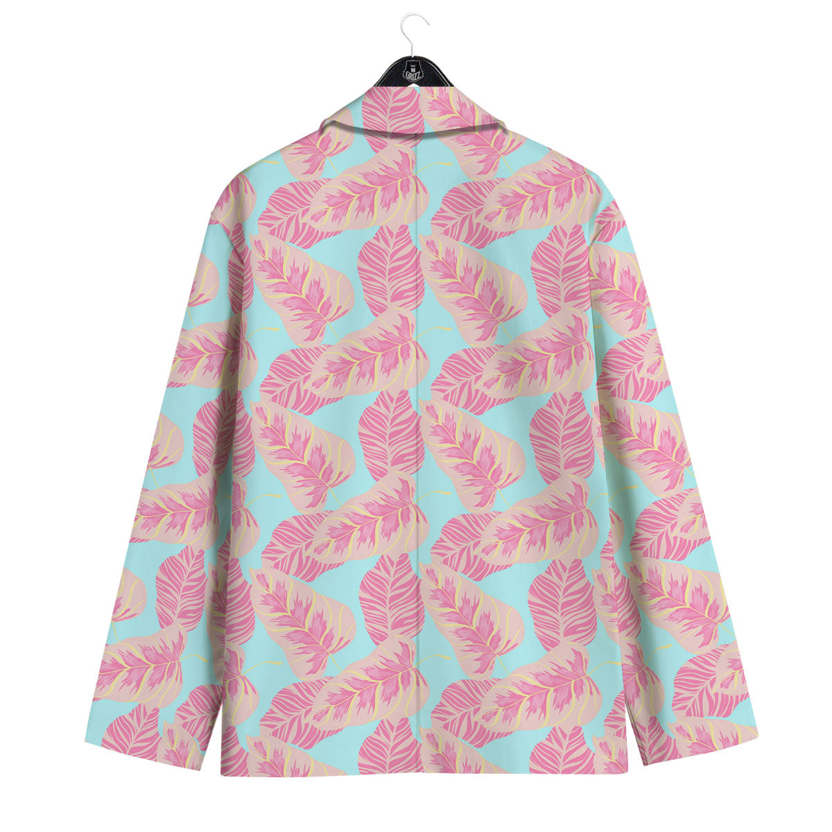 Tropical Leaf Pink And Teal Print Pattern Men's Sport Coat-grizzshop