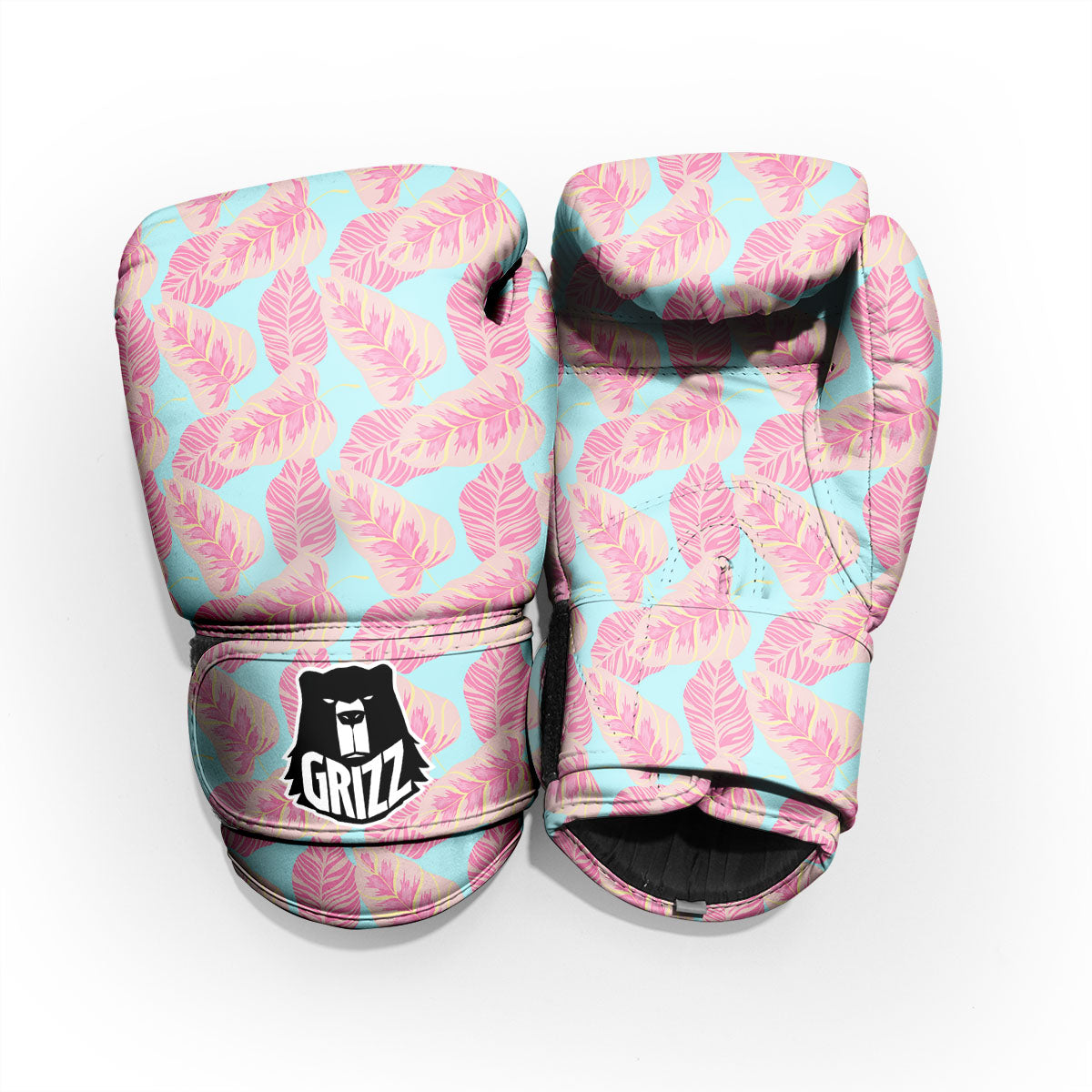 Tropical Leaf Pink And Teal Print Pattern Pro Boxing Glove